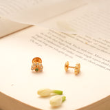 Sun Burst Floral Kundan Golden Stud