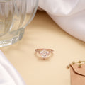 Elegant Princess Cut Morganite Stone Silver Ring