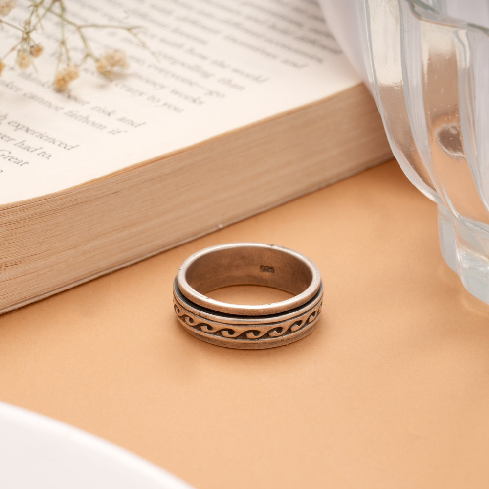 Regal Curved Design Silver Band Men’s Ring