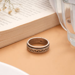 Regal Curved Design Silver Band Men’s Ring
