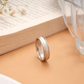 Premium Silver Dual Textured Band Ring
