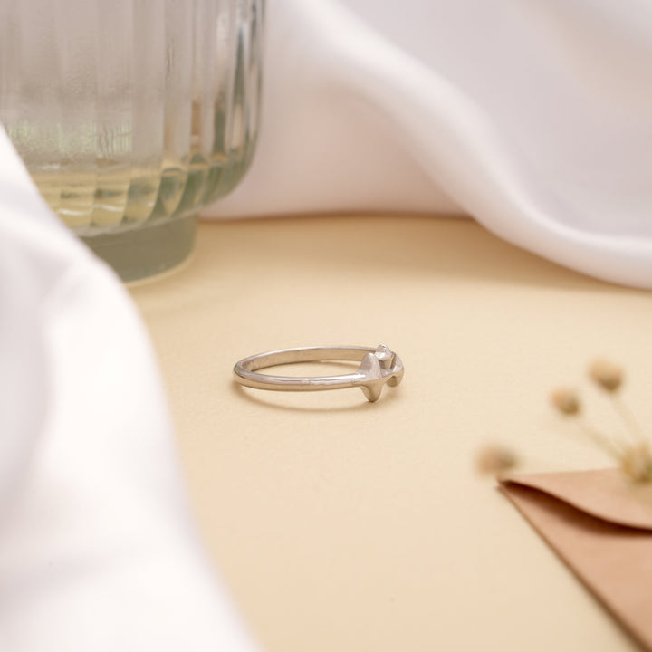 Stellar Triple Star Design Silver Ring