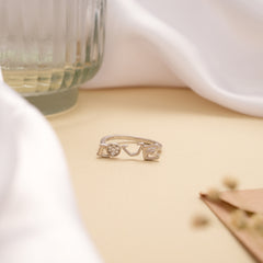 Love Letter White Stone Silver Ring