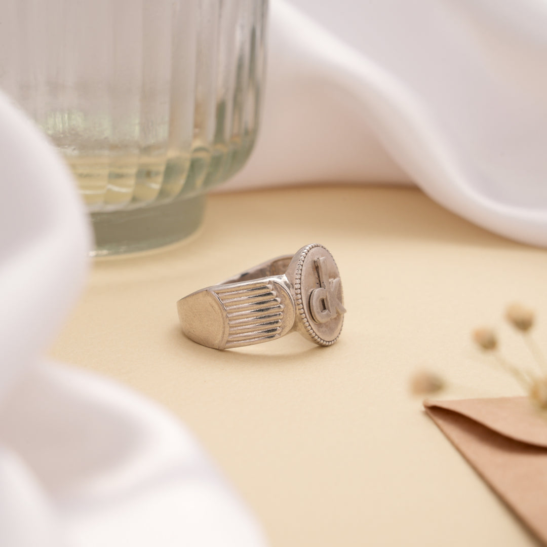Classic CK Initial Men’s Silver Ring