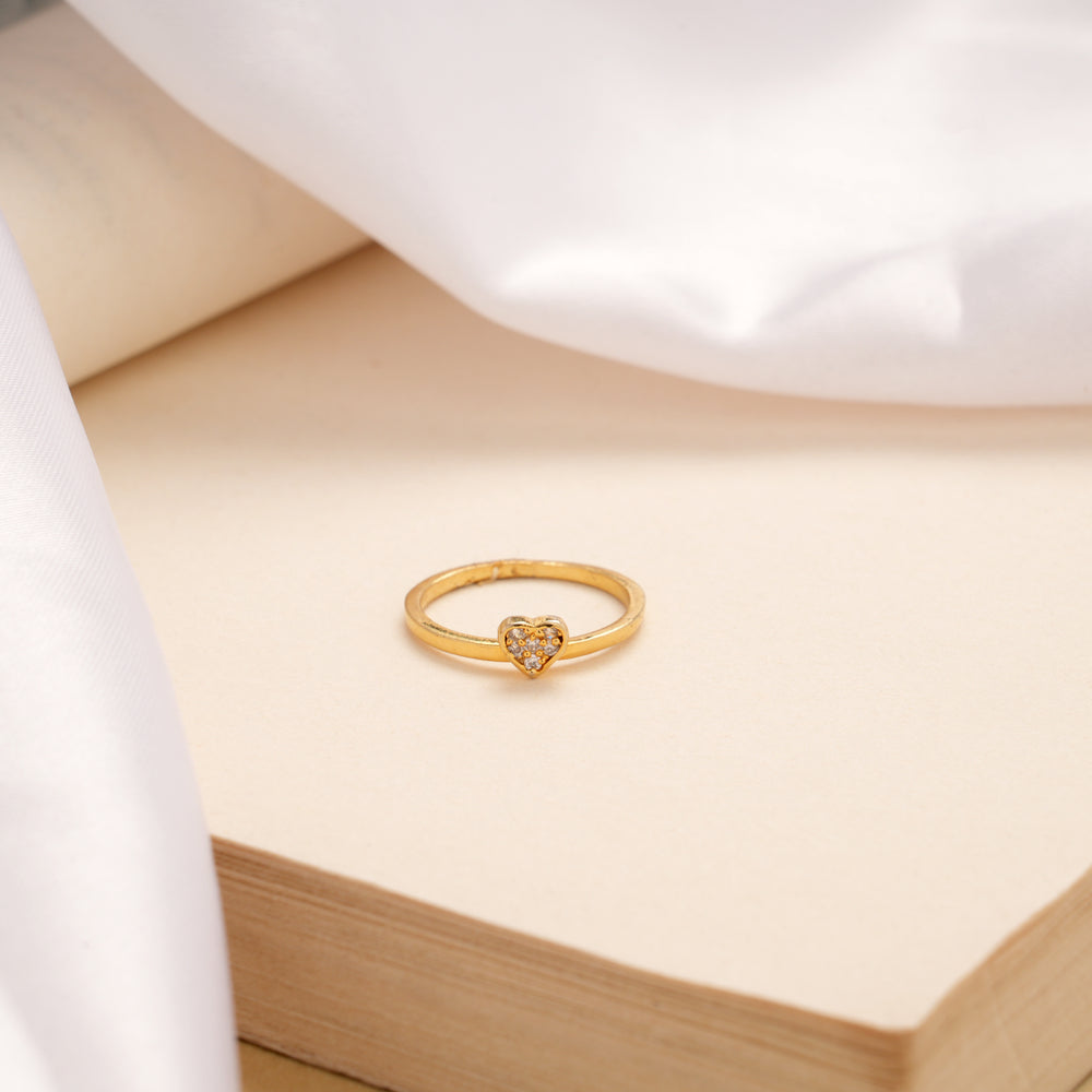 Cute Little Heart Design Golden Ring