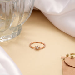Minimal Heart Design Rose Golden Ring