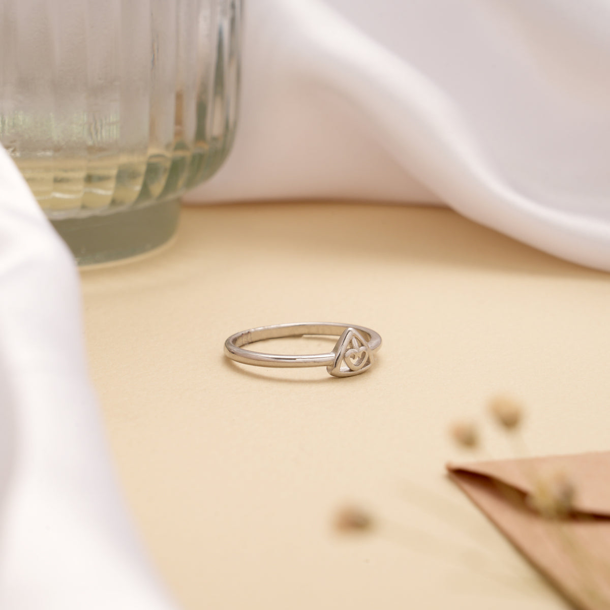 Minimalist Triangular Design Silver Ring