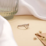 Tiny Charm Dual Heart Silver Ring