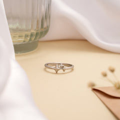 Tiny Charm Triple Star Silver Ring
