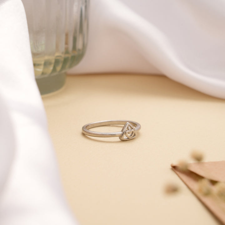 Cute Little Triangular Shape Silver Ring