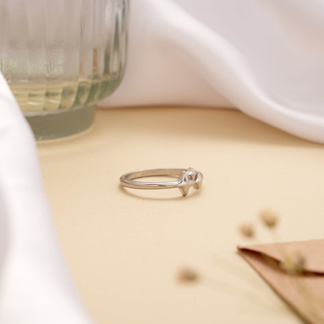 Regal Triple Starburst Fancy Silver Ring