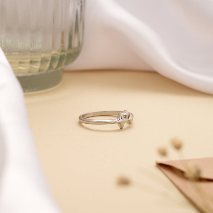 Regal Triple Starburst Fancy Silver Ring