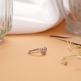 Minimalist Rose Flower Silver Ring