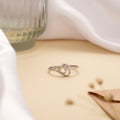 Lovely Double Heart Design Silver Ring