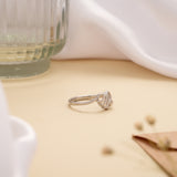 Charming Intertwined Double Heart Design Silver Ring