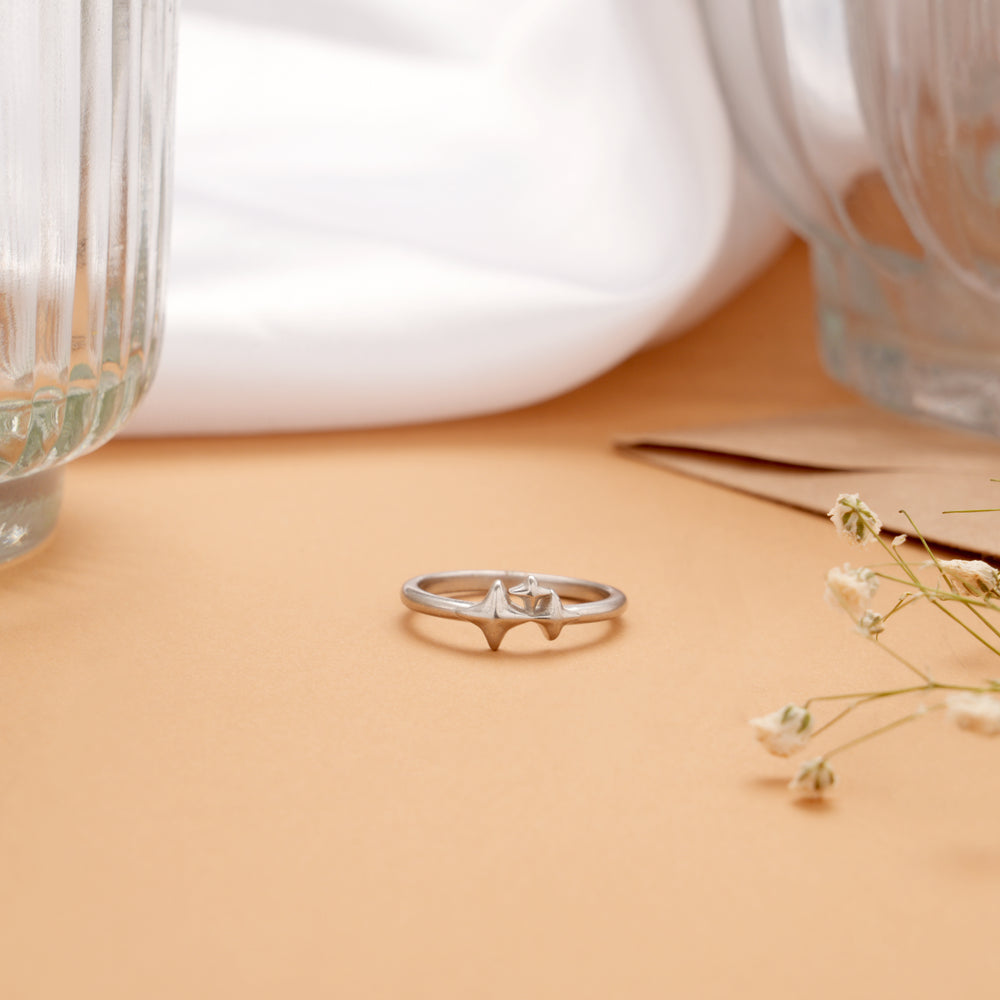 Minimalist Triple Star Silver Ring