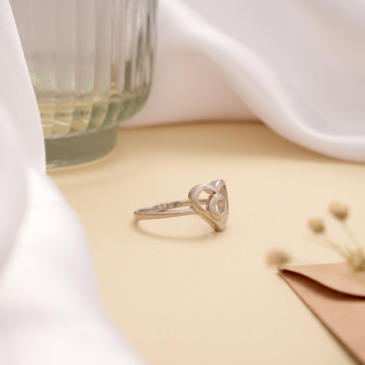 Trendy Cut Out Heart Design Silver Ring
