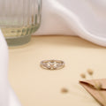 Central Interlocking Infinity Design Silver Ring