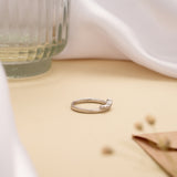 Classic Curved Crown Pattern Silver Ring