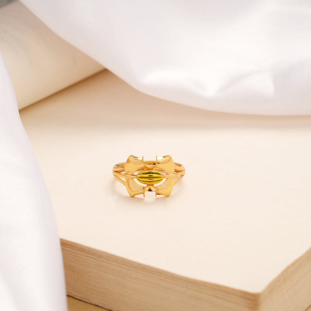Unique Geometric Design Golden Ring