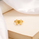 Unique Geometric Design Golden Ring