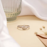 Elegant Intertwined Handshake Silver Ring