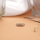 Unique Textured Oval Design Silver Ring