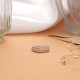 Geometric Band Design Silver Ring