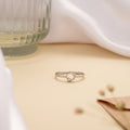 Minimalist Circle Heart Design Silver Ring
