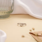 Unique Heart Curved Snake Silver Ring