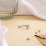 Tiny Charm Heart Shape Silver Ring