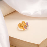 Classic Butterfly Flower Design Golden Ring