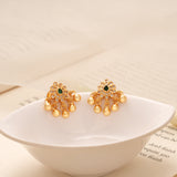 Blossom Floral Golden Drops Earring