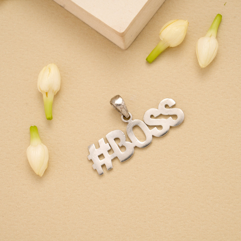 Stylish Hashtag Boss Alphabet Silver Pendant