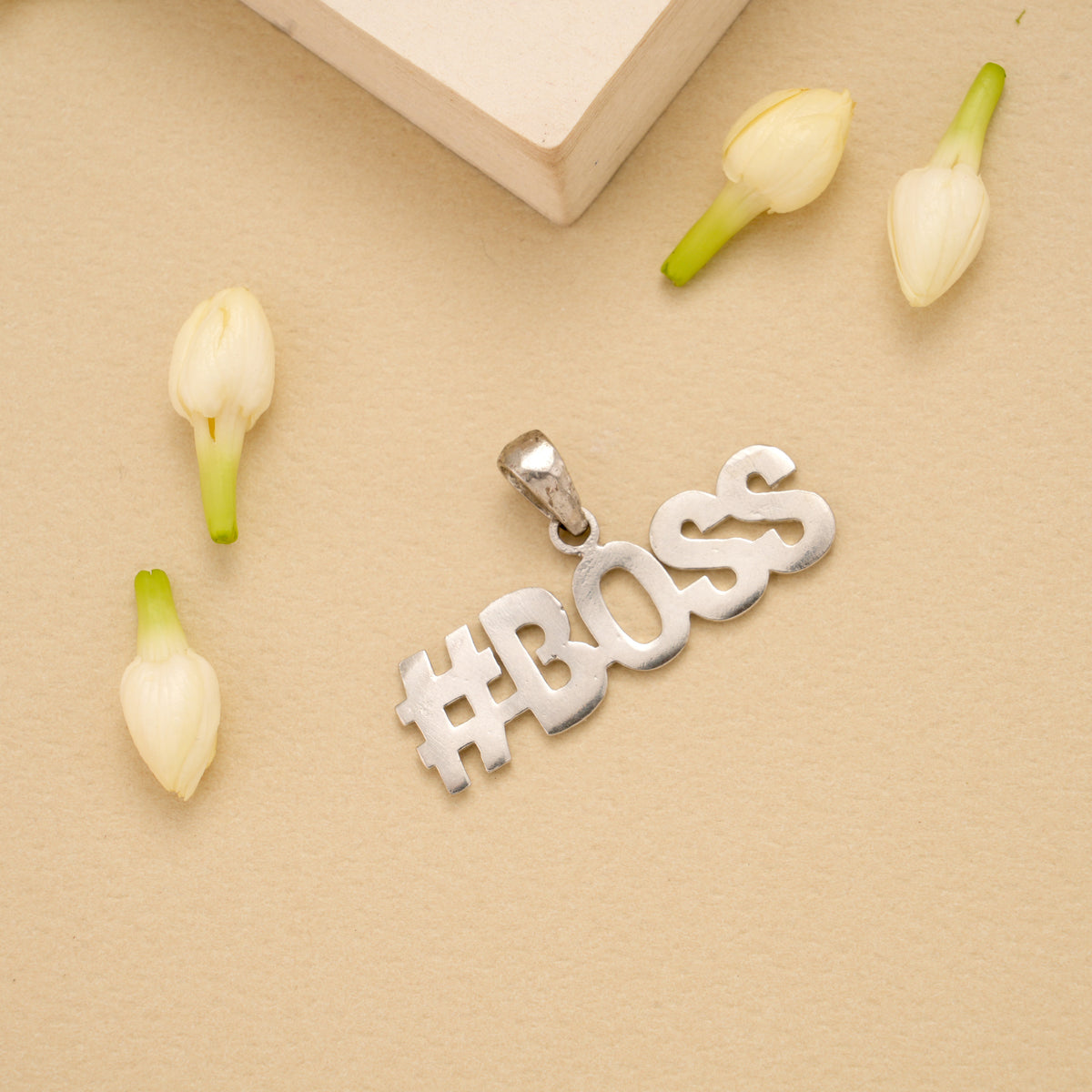 Stylish Hashtag Boss Alphabet Silver Pendant