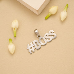 Stylish Hashtag Boss Alphabet Silver Pendant