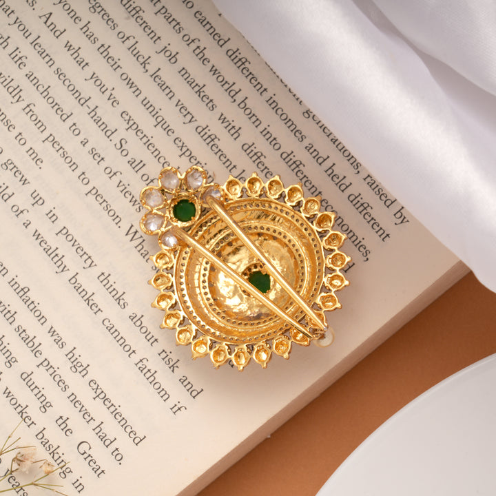 Traditional Round Kundan Golden Jada pila