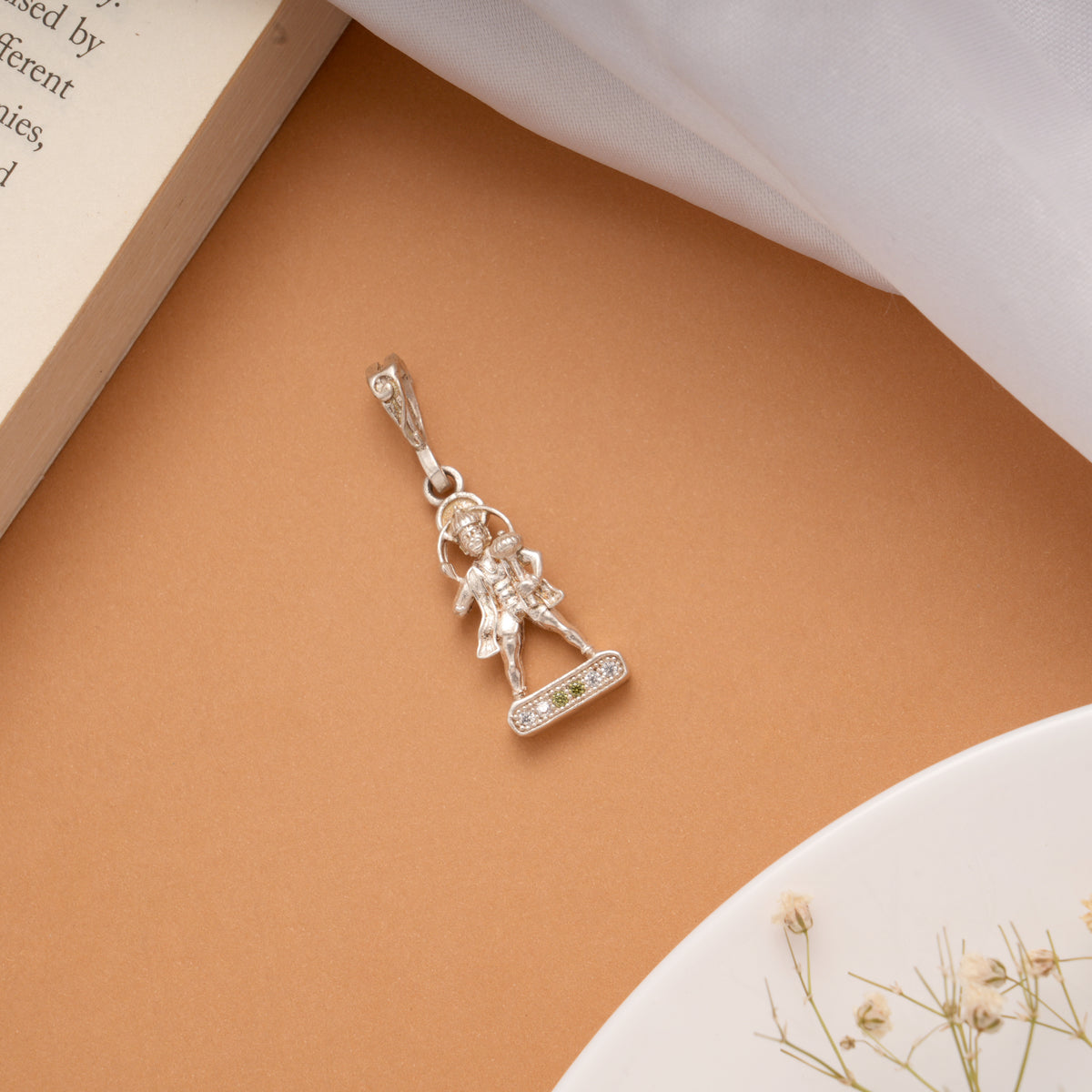 Divine Jai Hanuman Silver Pendant