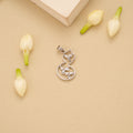 Pear Shaped Flower with Silver Stones Pendant