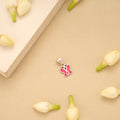 Cute Pink Enamel Butterfly Silver Pendant
