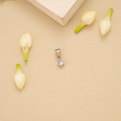 Pretty Single Stone Silver Pendant