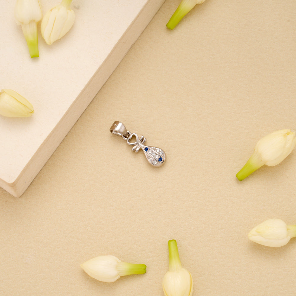 Charm White Stone Silver Pendant