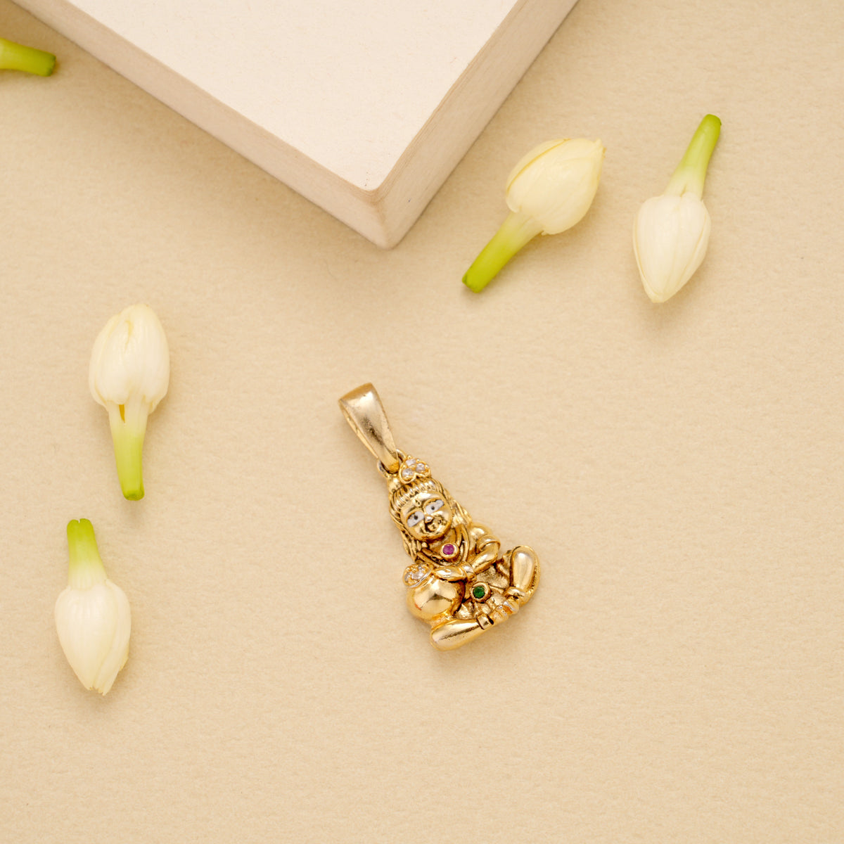 Cute Krishna Golden Pendant