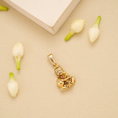 Cute Krishna Golden Pendant