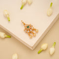 Elegant Stone with Golden Ball Drops Pendant