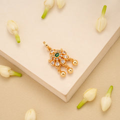 Elegant Stone with Golden Ball Drops Pendant