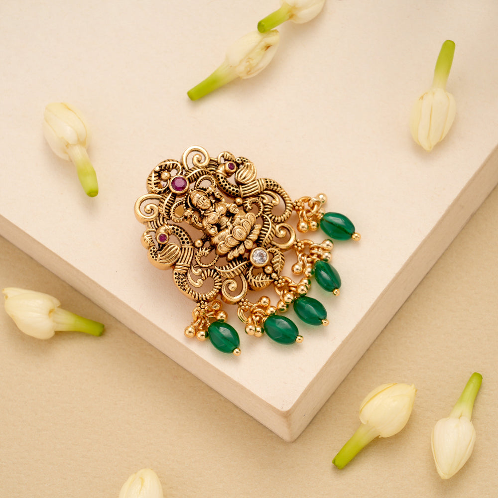 Antique Peacock with Lakshmi Golden Pendant