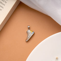 Stylish Stone Silver Charm Shoe Pendant