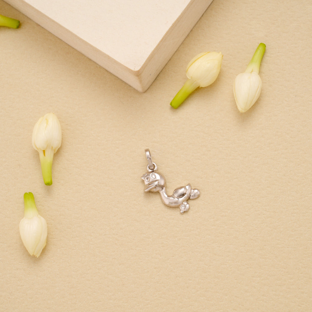 Walking Duck Charm Silver Pendant