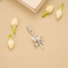 Pinwheel with Stones Silver Pendant